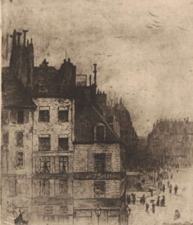 View of the Pont-Neuf in Paris, print, printmaker: Philip Zilcken, Paris, 1883, paper, drypoint,