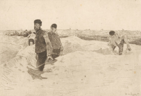 Zanddiggers (original title), print, printmaker: Willem de Zwart, c. 1887 - c. 1888, paper,