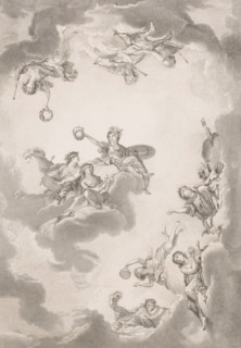 Allegorical representation towards a ceiling in Fontainebleau, print, annotation: '3me état',