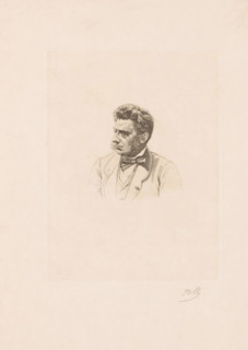 Portrait of Louis Hymans, print, printmaker: Jean-Baptiste Meunier (signed by artist), 1831 - 1900,
