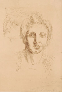 Two female heads, Negress after Michelangelo (former title), print, inscription: '1e etat, 2