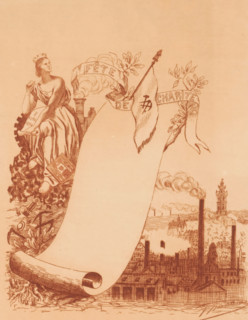 Invitation to a charity ball, print, invitation, On the left, a personification of the proposed