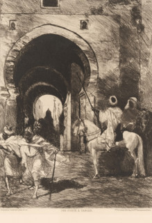 Gate in Tangier, Une porte à Tangier., Illustration Nouvelle, print, Numbered top right: 428.,