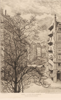 View of the Rue de la Banque, print, printmaker: Alfred Taiée, Paris, publisher: Alfred Cadart,