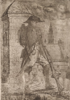 Sentinel, print, annotation: '1.er Etat', printmaker: Edouard Tyck, 1857 - 1913, paper, etching,
