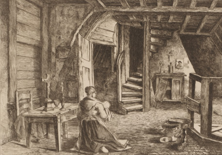 Attic interior, print, Interior of the attic in the Plantin-Moretus house on the Vrijdagmarkt in