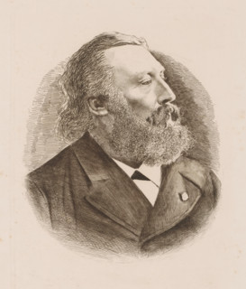 Portrait of Peter Benoît, print, printmaker: Willem Philip van der Veken, 1884, paper, etching,