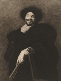 Portrait of Simon de Vos, print, mark: 'Antwerpsche Etsers 1880', printmaker: Willem Philip van der