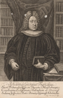 Portrait of Johannes Georgius Franckius, print, printmaker: Johann Georg Mentzel, Leipzig, 1687 -