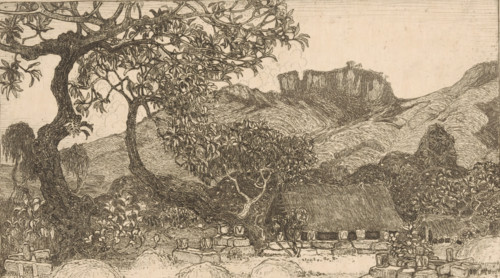 Cemetery south of Yogyakarta on Java, Native cemetery (original title), print, A cemetery with