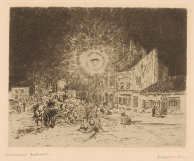 Shrove Tuesday in Bosvoorde, Shrove Tuesday Boschvoorde, print, printmaker: Rik Wouters (signed by