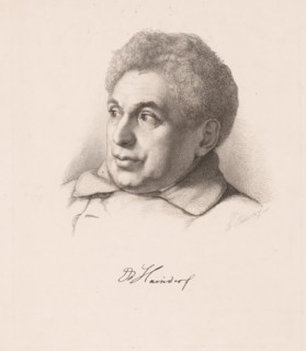 Portrait of Alexander Haindorf, print, printmaker: Franz Thelen, 1847, paper, etching, height 248