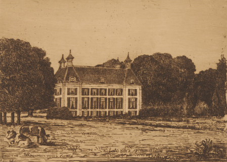View from a meadow on Waterland Estate, print, printmaker: Jonkheer Barthold Willem Floris van