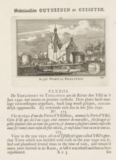 The IJssel Gate at Ysselstein, View of the IJssel Gate in IJsselstein, print, book illustration,