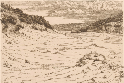 Dune landscape, print, printmaker: Maurits van der Valk (signed by artist), 1867 - 1922, paper,