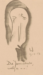 Caricature of a journalist, Idealists II and Further Notes (original series title), print, At the