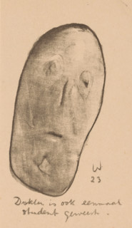 Caricature of a doctor, print, At the bottom of the text: 'A doctor was once a student too.',