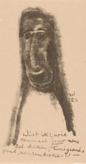 Caricature figure with open mouth, Idealists II and further Marginal Notes (original series title),