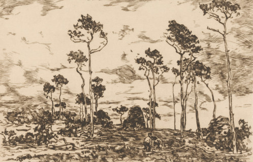 Loading Coppice (original title), Landscape with Bare Trees and Woodcutters, print, printmaker: