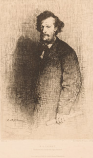Portrait of Alfred Cadart, MA Cadart, Fondateur de la Société des Aqua-Fortistes, print, Numbered