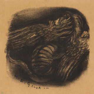 Title page for: Léon Bloy, Les vendanges!, 1894, Chimaera, print, title page, inscription: 'Les