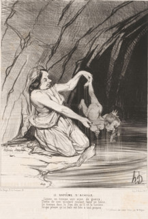 Caricature of Achilles as a baby, Le baptême d'Achille, Caricatures of figures from Antiquity,