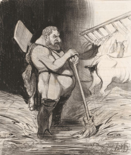 Les écuries d'Augias, Caricature of Hercules in the stables of Augias, Caricatures of figures from