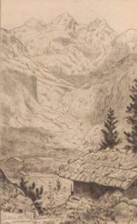 Mountain landscape, Blümlis Alp, print, printmaker: Hans Thoma, Karlsruhe (possibly), 1917,