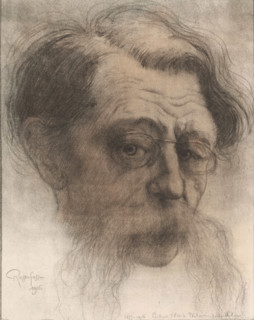 Portrait of Emile Verhaeren, print, printmaker: Armand Rassenfosse (signed by artist), 1916, paper,