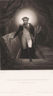 Napoleon Bonaparte rises from his grave, print, printmaker: Jean Pierre Marie Jazet, after painting