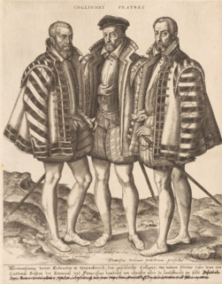 Collignei fratres, Portrait of the Coligny brothers, print, inscription: '...', printmaker: Wierix,