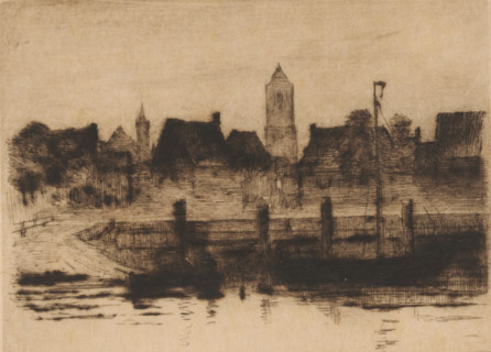 Tholen at evening, Tholen (original title), Schetsen in Holland (original series title), print, In