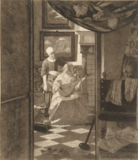 The love letter (original title), print, printmaker: Jan Veth (signed by artist), after painting by