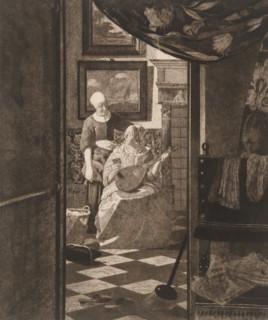 The love letter (original title), print, printmaker: Jan Veth (signed by artist), after painting by