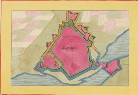 St. Quentin, Fortress map of Saint-Quentin, area plan, print, album page, This print is part of an