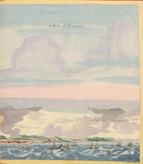 L'Isle d'Oleron, View of Île d'Oléron, print, album page, This print is part of an album., after