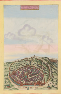 Nemasus, Nismes, civitas Narbonensis Galliae vetustissima, View of Nîmes from a bird's-eye