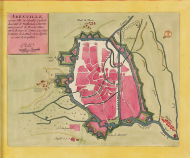 Abbeville is a considerable city, capital of the County of Ponthieu, Map of Abbeville, area plan,
