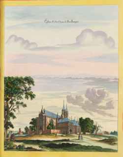 View of the Basilica of Our Lady in Boulogne-sur-Mer, Eglise Nostre Dame de Boullongne, print,
