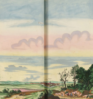View of Doullens, Dourlans, print, album page, This print is part of an album., after drawing by