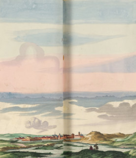 View of Han-sur-Meuse, Han, print, album page, This print is part of an album., after drawing by