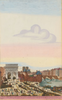 The Porte Saint Bernard, View of the Porte Saint-Bernard in Paris, print, album page, View of the