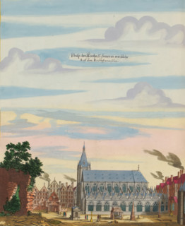 View of the church of Saint-Séverin in Paris, Prosp. der Kirche St. Severin wie solche Auff dem