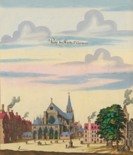View of the church of Saint-Germain-des-Prés in Paris, Prosp. der Kirche St. Germain, print, album