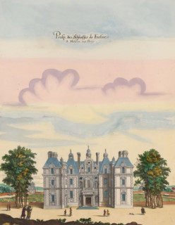 View of the entrance to Château de Berny, Prosp. des Schlosses de Fresnes 8 miles from Paris,