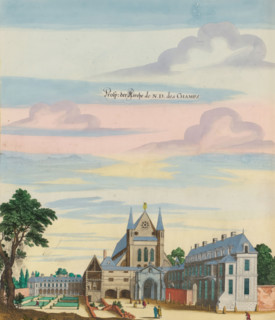 Prosp. of the Church of Notre-Dame-des-Champs, View of the Church of Notre-Dame-des-Champs in