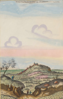 View of the place Henrichemont, Prospectus Montis Henrici vulgo Montherri, print, album page,