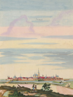 View of the city of Senlis, Senlis, print, album page, View of the city of Senlis. In the