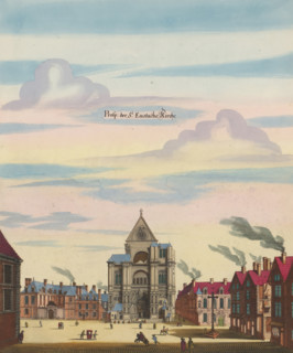 Prosp. of the St. Eustache Church, View of the church of Saint-Eustache in Paris, print, album
