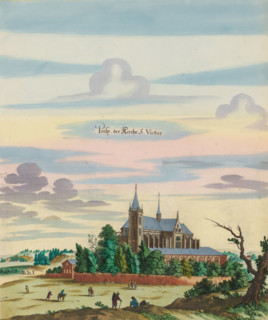 View of the church and monastery of Saint-Victor in Paris, Prosp. der Kirche S. Victor, print,
